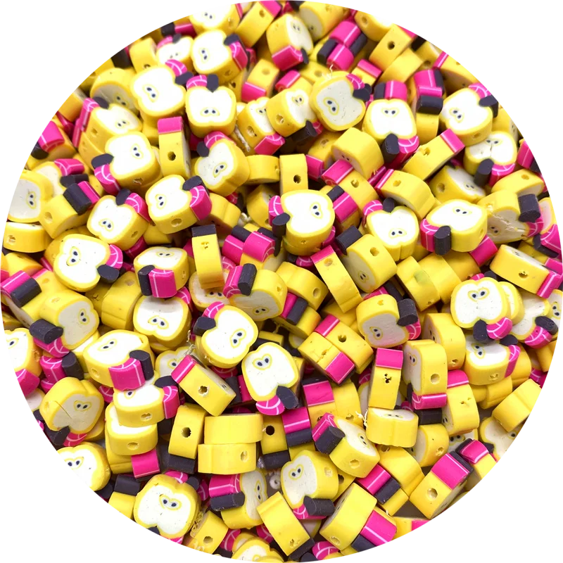 

30pcs/lot 10mm Apple Beads Polymer Clay Beads Mixed Color Polymer Clay Spacer Beads For Jewelry Making DIY Bracelet necklace