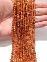 2a natural orange garnet stone gravel cylindrical shape loose bead for jewelry making diy bracelet accessories 15 5x7mm