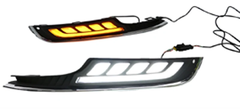 

2pcs For Volkswagen Golf 7 MK7 2014-2017 LED Daytime Driving Running Light DRL Car Fog Lamp 6000K White Light Turn Yellow Light