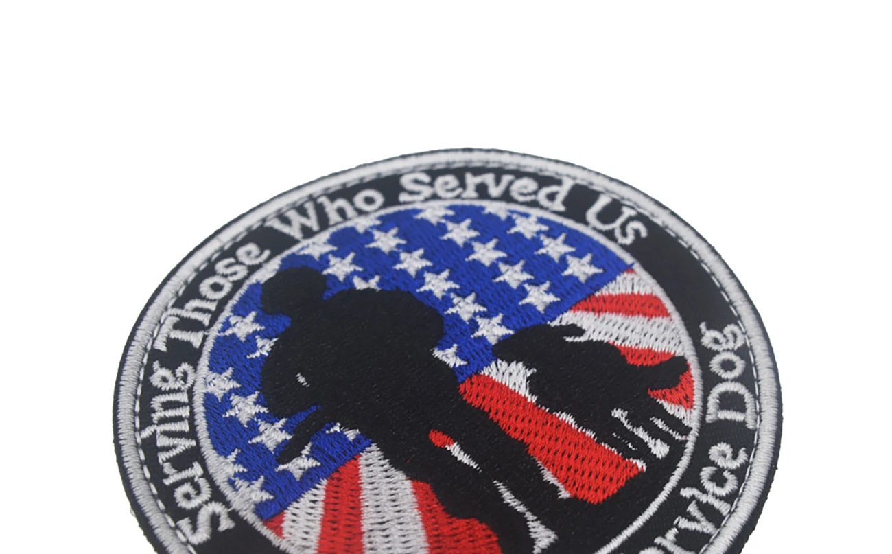 

Veterans Service Dog US embroidery armband Velcro knapsack sticker army fan morale badge cloth patch