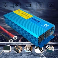 power inverter digital display pure sine wave 4000w dc 12v24v to ac 110v220v camping boat converter with lcd display 2 ac out