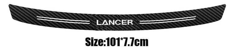 Lancer 101cm long Наклейка на бампер автомобиля из углеродного волокна для Mitsubishi Lancer Outlander ASX автомобильные аксессуары - Название цвета: Lancer 101cm long