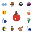 Броши из ПВХ для футбола, баскетбола, волейбола, бадминтона, стола, теннис; Бейсбол, бильярда, боулинга, Значки для одежды, булавки на лацкан, 1 шт.