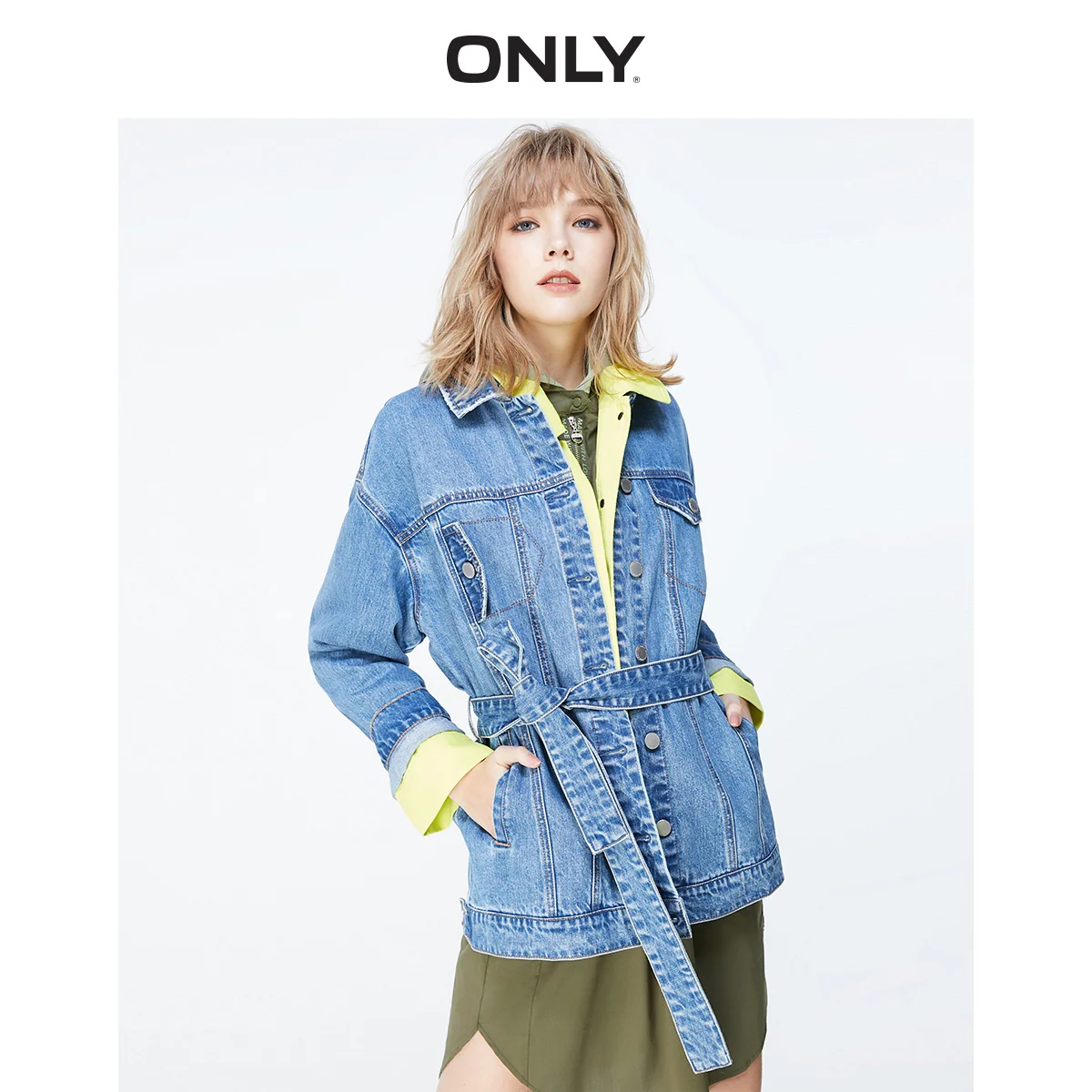 350 JEANS BLUE Только Женская осень новая модная Повседневная джинсовая куртка | 119354538 - Цвет: 350 JEANS BLUE