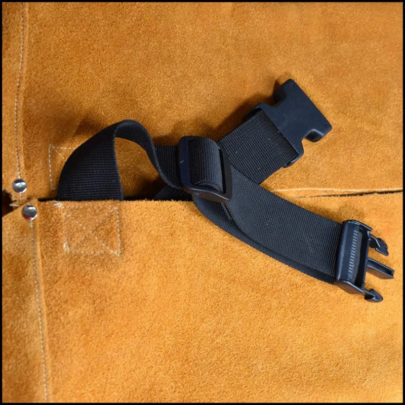 

Leather Welding Protective Clothing Apron Thicken Electric Welding Protective Clothing With Pocket Wear-Resistant Anti-Scalding