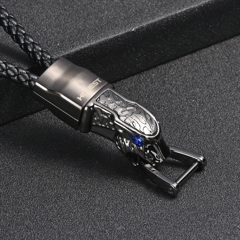 Металлический брелок с леопардовым принтом сплав головы леопарда