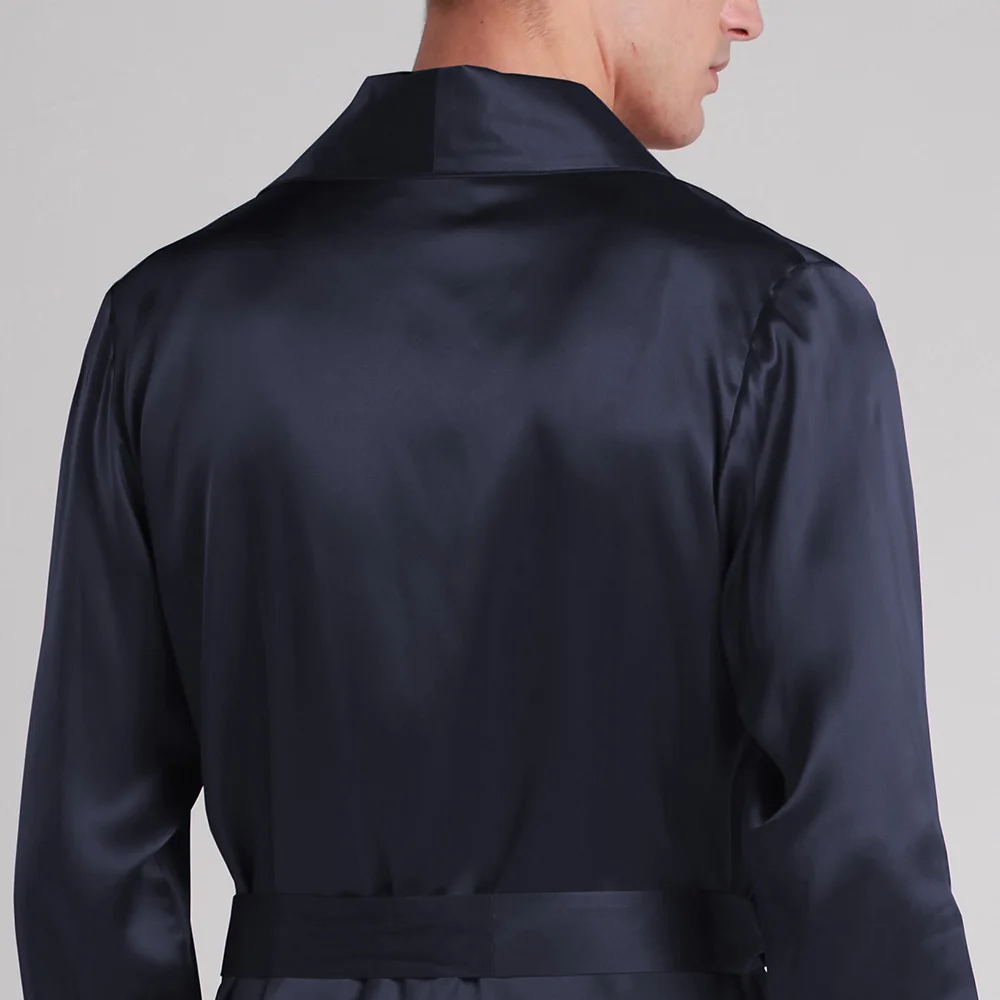 LILYSILK Silk Robe Sleepwear Kimono Men Luxury Natural Long Length Lapel Collar 22 momme Men's Clothing Free Shipping