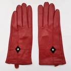Женские зимние перчатки из натуральной козьей кожи GOURS, красные перчатки из натуральной козьей кожи, со скидкой, KCL, 2019