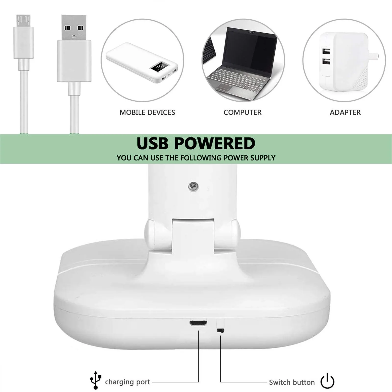 

Led Desk Lamp, Usb Dimmer Desk Lamp, Eye Protection Desk Lamp Touch Lamps Dimmer Dormitory Learning Usb Rechargeable
