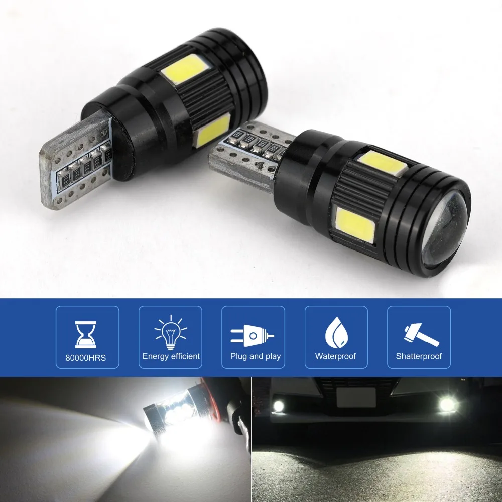 2 шт. Стайлинг автомобильный светодиод T10 Canbus 194 W5W 6 SMD 5630 парковочная лампа без