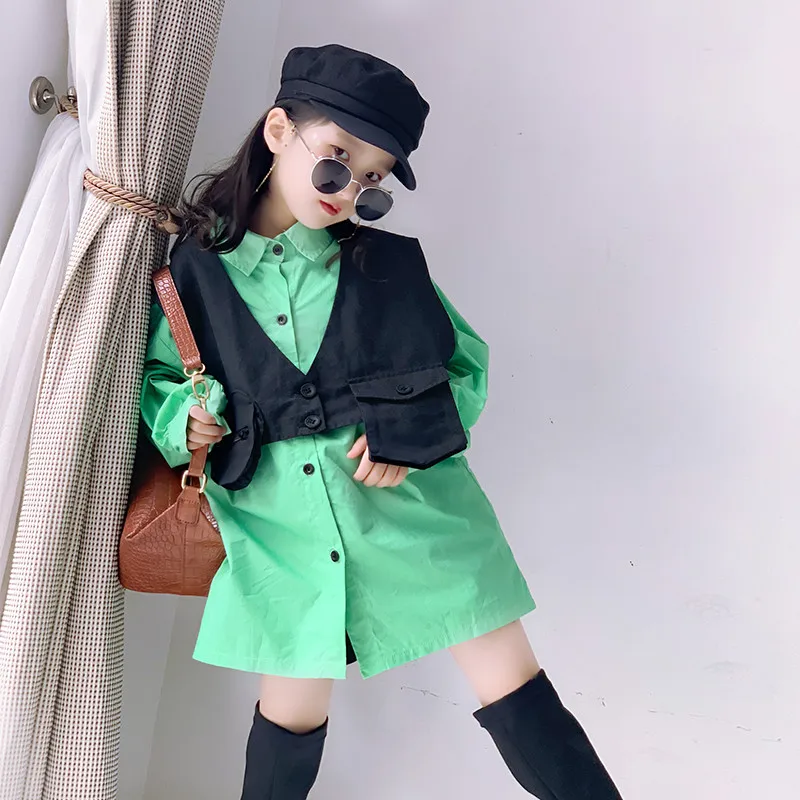 Рубашка для девочек Новинка 2019 года сезон осень Детский кардиган свободного