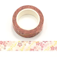 1pc 15mm10m foil romantic cherry blossom decorative washi tape scrapbooking masking tape school office supply washi tape
