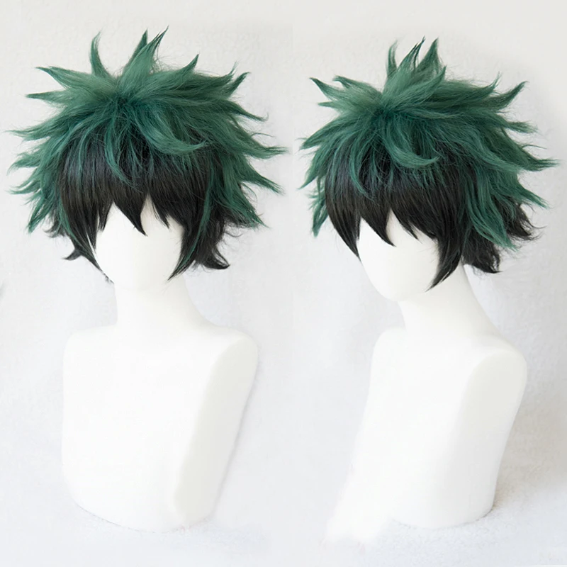 Мой герой Academia Boku No Hiro Akademia карнавальный парик изуку мидория зеленый черный Омбре