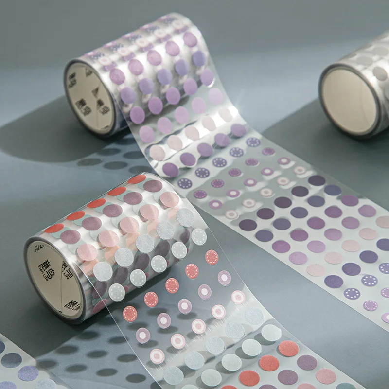 Круглые наклейки Morandi Dot Washi Tape 1250 &quotточки&quot для планировщик скрапбукинга