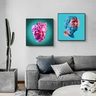 Скандинавский абстрактный цветной коллаж Давид Венера гипсовая голова декоративная живопись постер настенное искусство спальня гостиная украшение дома