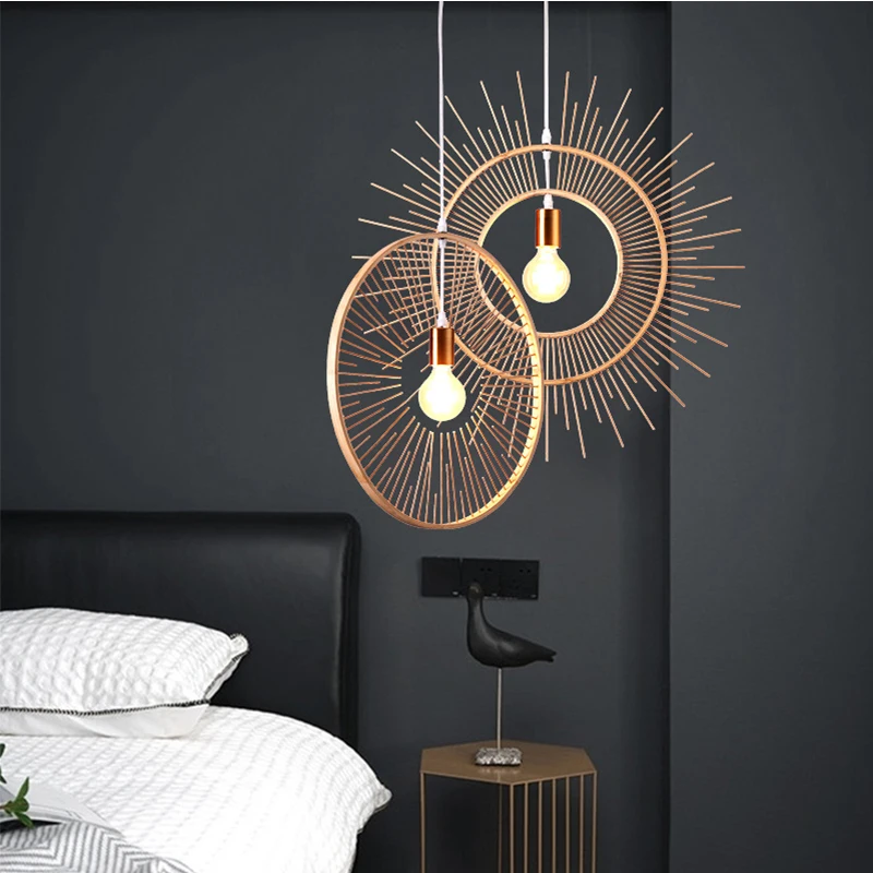 Китайская Ретро ресторанная люстра Оригинальное ремесло в форме солнца