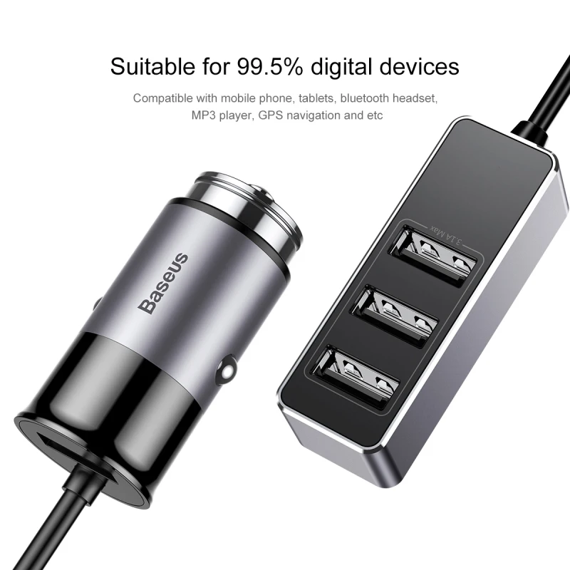 Baseus мульти 4 порта USB Автомобильное зарядное устройство несколько 5.5A турбо Быстрая автомобильная зарядка USB зарядное устройство для iPhone X samsung Xiaomi Мобильный телефон