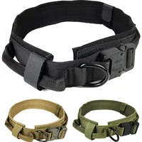 tactical dog collar adjustable military pet collars special control handle quick release for medium large dogs training supplies