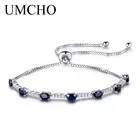 UMCHO, серебро 925 пробы, 2,45 карат, классика, люкс, натуральный черный Шпинель, женский браслет, ювелирные изделия, романтические, свадебные, вечерние, подарок