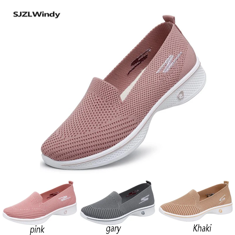 

Women's Flat Sports Shoes 2020 New Women's Casual Soft Bottom Driving Shoes Knitted Mesh Breathable Women's Shoes