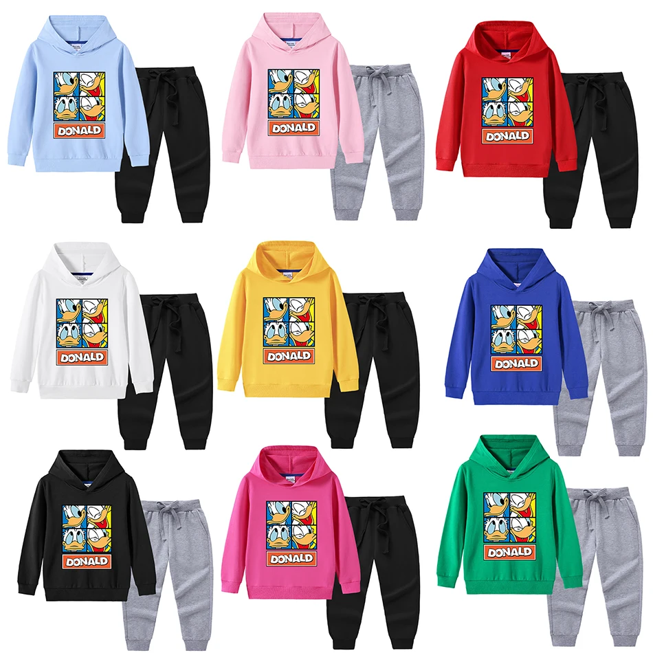 

Детские толстовки, свитшоты, костюмы, флисовый спортивный костюм с мультяшным Микки и Минни, повседневная куртка из двух предметов для дево...