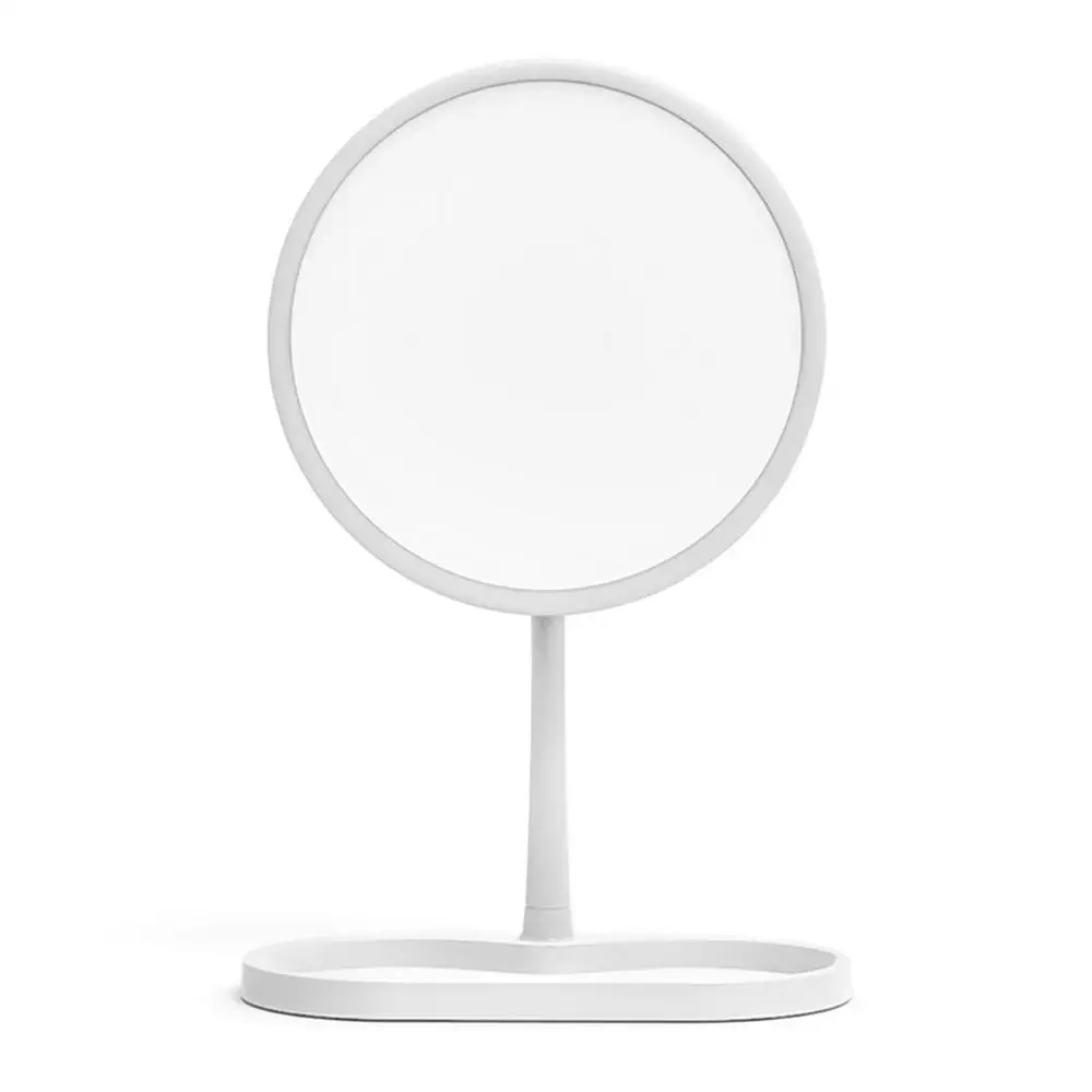 white 7-дюймовый светодиодное зеркало для макияжа с настольные лампы сенсорный затемнения Батарея модели с светильник зеркало с местом для хранения - Цвет: white