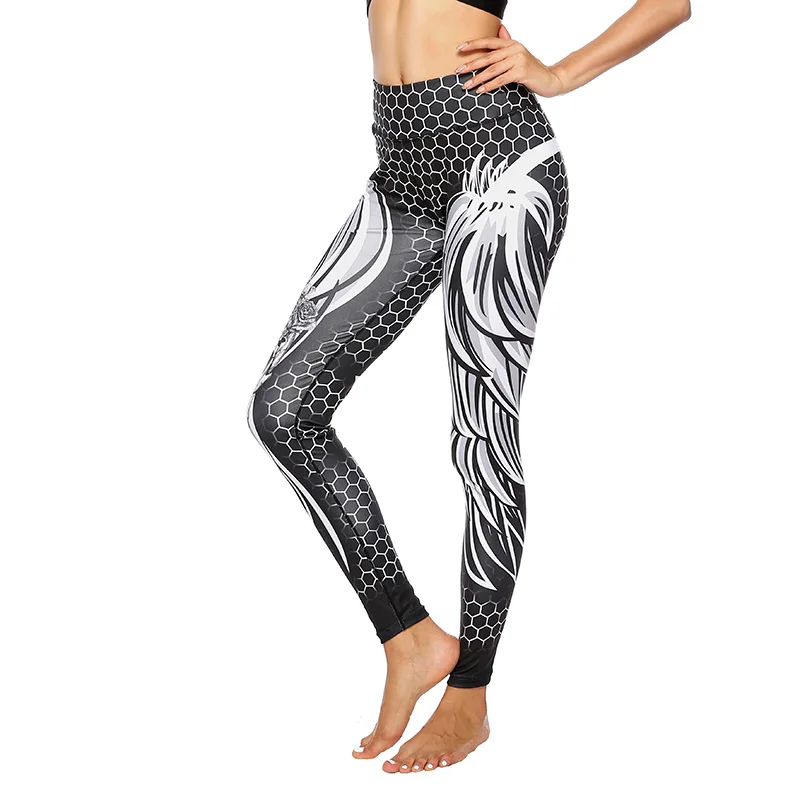 Женские леггинсы с высокой талией и 3D принтом штаны черепа Эластичные