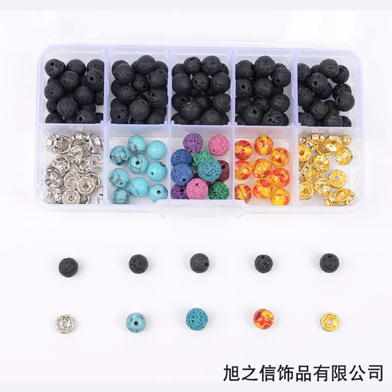 

Украшение ручной работы «сделай сам», коробка, аксессуары, комбинация вулканических пород, бирюза, разделитель, блестки, красочный браслет ...