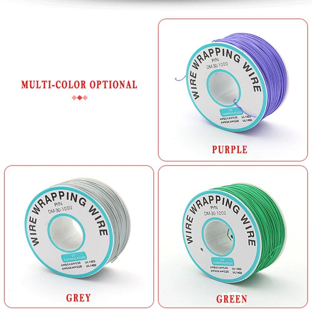 250 м 30 AWG ПВХ оберточный провод 10 цветов оловянный медный Электрический кабель для