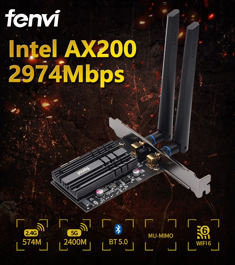 Двухдиапазонная беспроводная сеть AX200NGW 2,4 Гбит/с Wifi PCI-E 1X карта для Intel AX200 2,4G/5 ГГц 802.11ac/ax Wi-Fi Bluetooth 5,0 адаптер