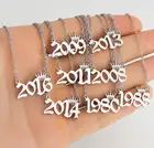 Ожерелье BAECYT Collares Mujer 1980-2019, ожерелье для женщин в стиле бохо, ювелирные изделия, ожерелья с буквой из нержавеющей стали