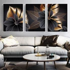 Плакат на холсте с черными растениями, Современный домашний декор, абстрактная настенная живопись в скандинавском стиле, украшение для гостиной