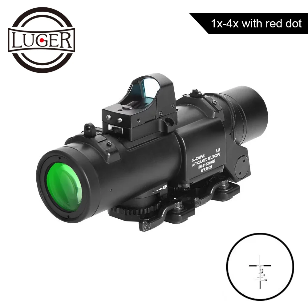 Тактический охотничий прицел 1x-4x с фиксированным двойным назначением мини RMR Red Dot