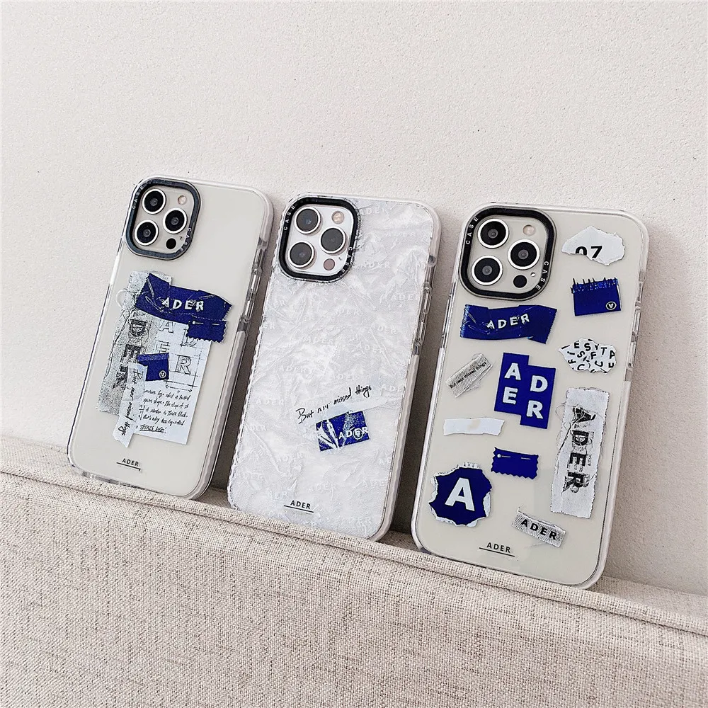 

Hot South Korea INS Ader error Phone Case For iPhone 12 11 Pro X XS MAX XR 8 7 Plus Double white silicone Cover for 12promax