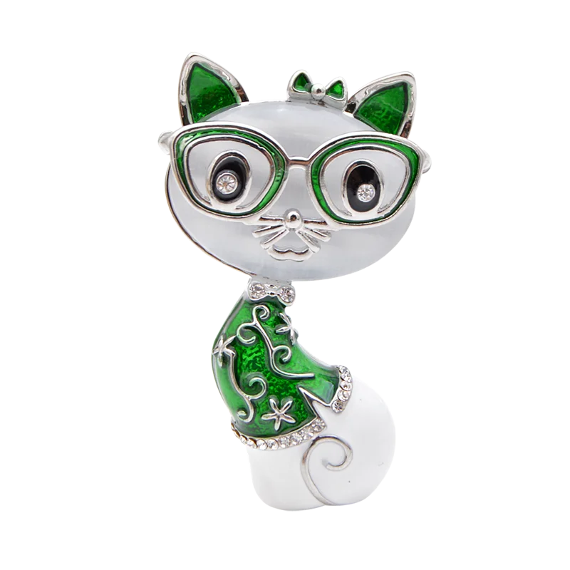 girl cat CINDY XIANG опал девушка и мальчик кошка брошь милый 2 дизайн Модная брошь с животными Броши для женщин осень зима Ювелирные изделия детский подарок - Окраска металла: girl cat
