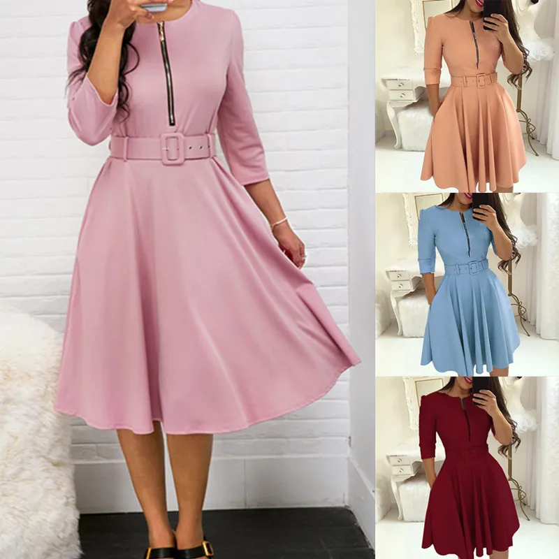 

New Style Zipper Decoration Dress Elegant Women's Corset Dress