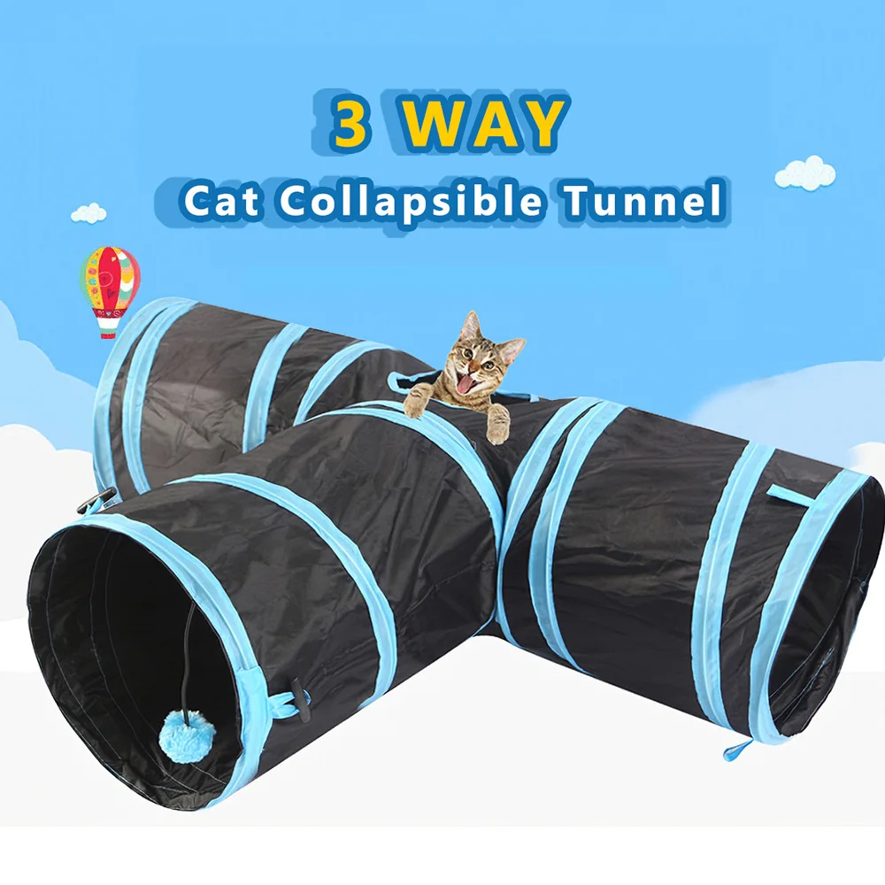 Туннель для кошек 3 4 5 Way Складной Игровой тоннель домашних животных игрушка и