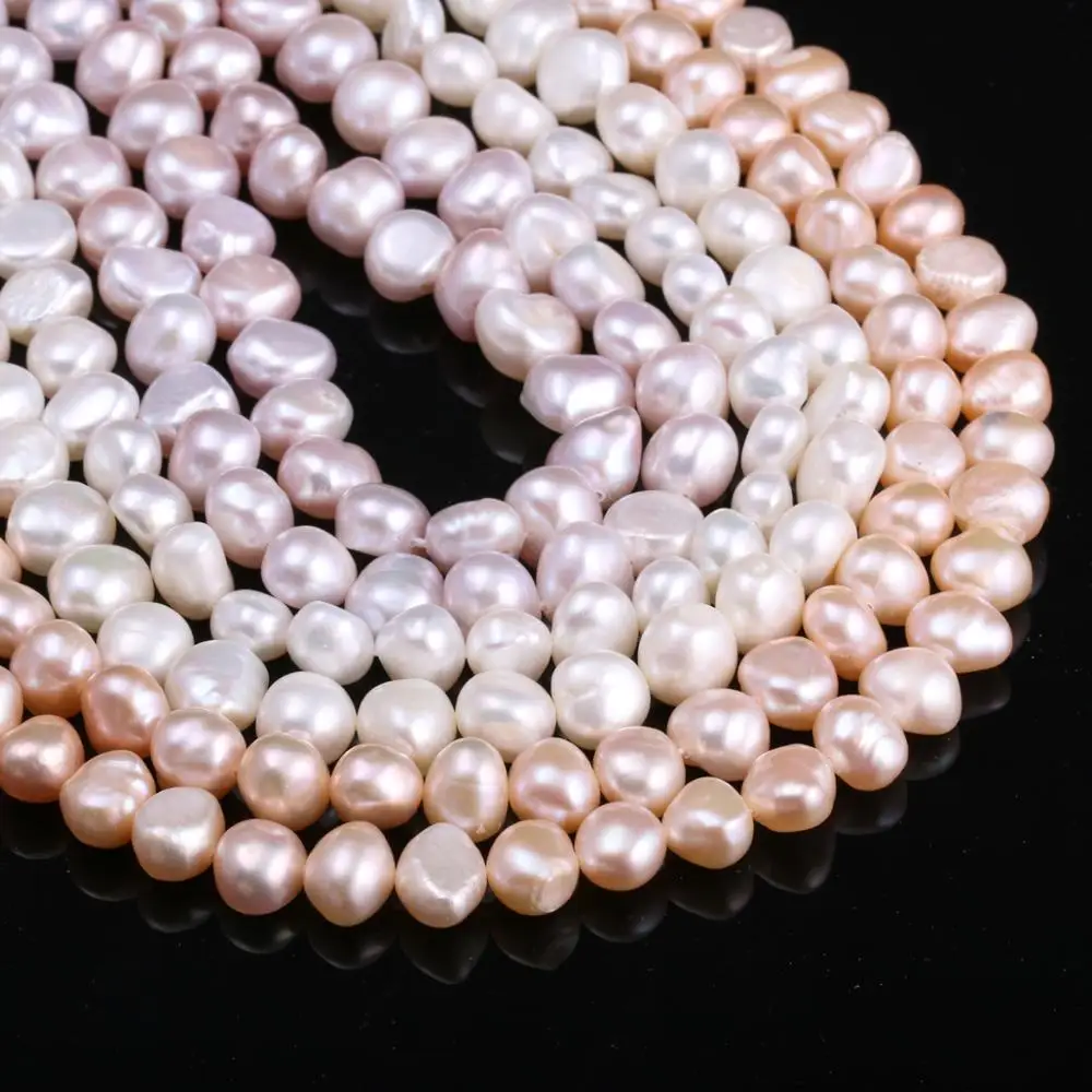 

New natural freshwater pearl white and purple irregular pearl beads used for jewelry making DIY bracelet necklace size 8-9mm