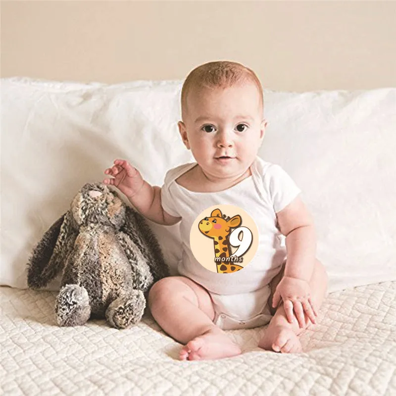 12 шт./компл. наклейка на месяц для малышей студийный дом новорожденных памятные