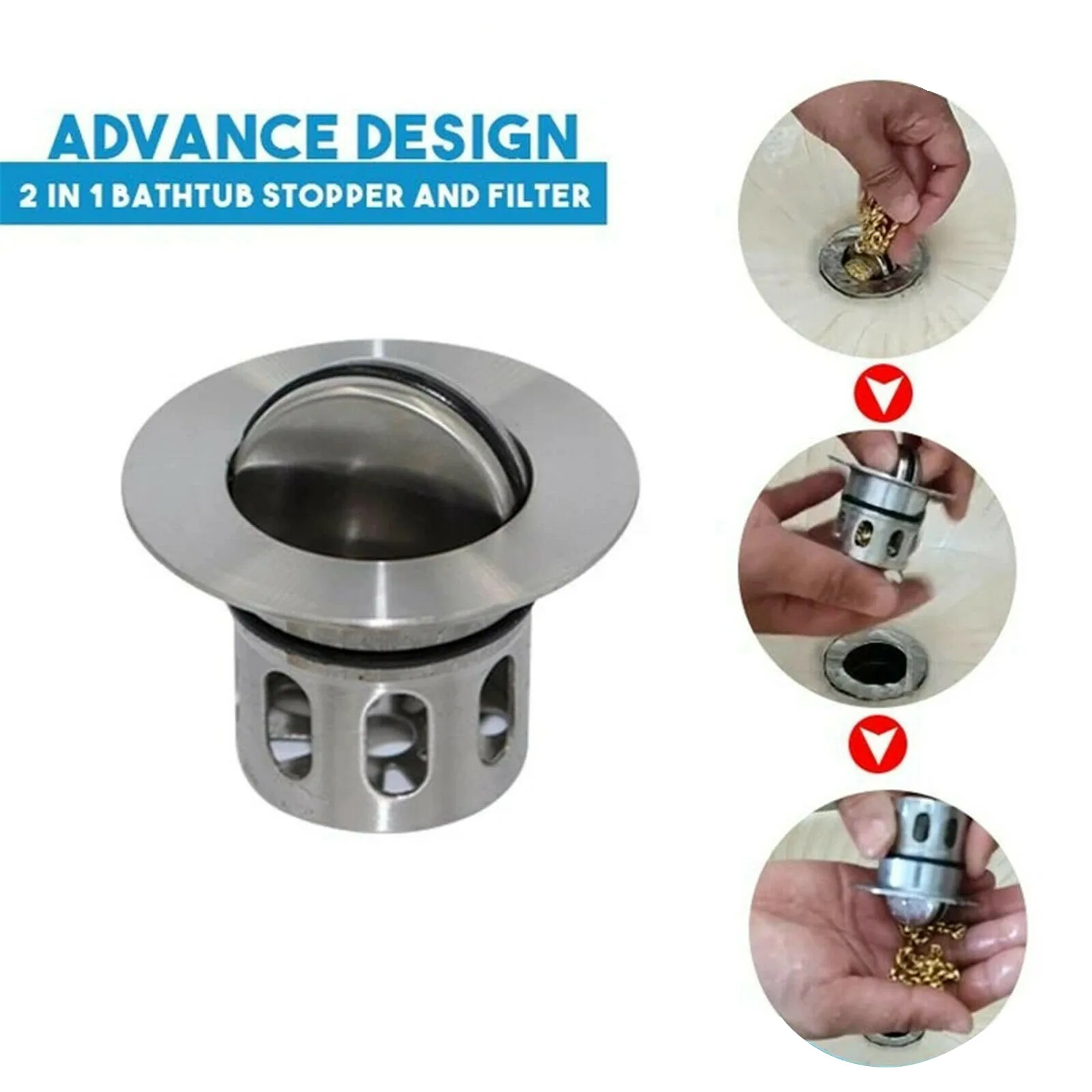 

Universal Wash Basin Bounce Drainer Filter Anti-Clogging Bathroom Sink Drainer Easy to Clean _WK