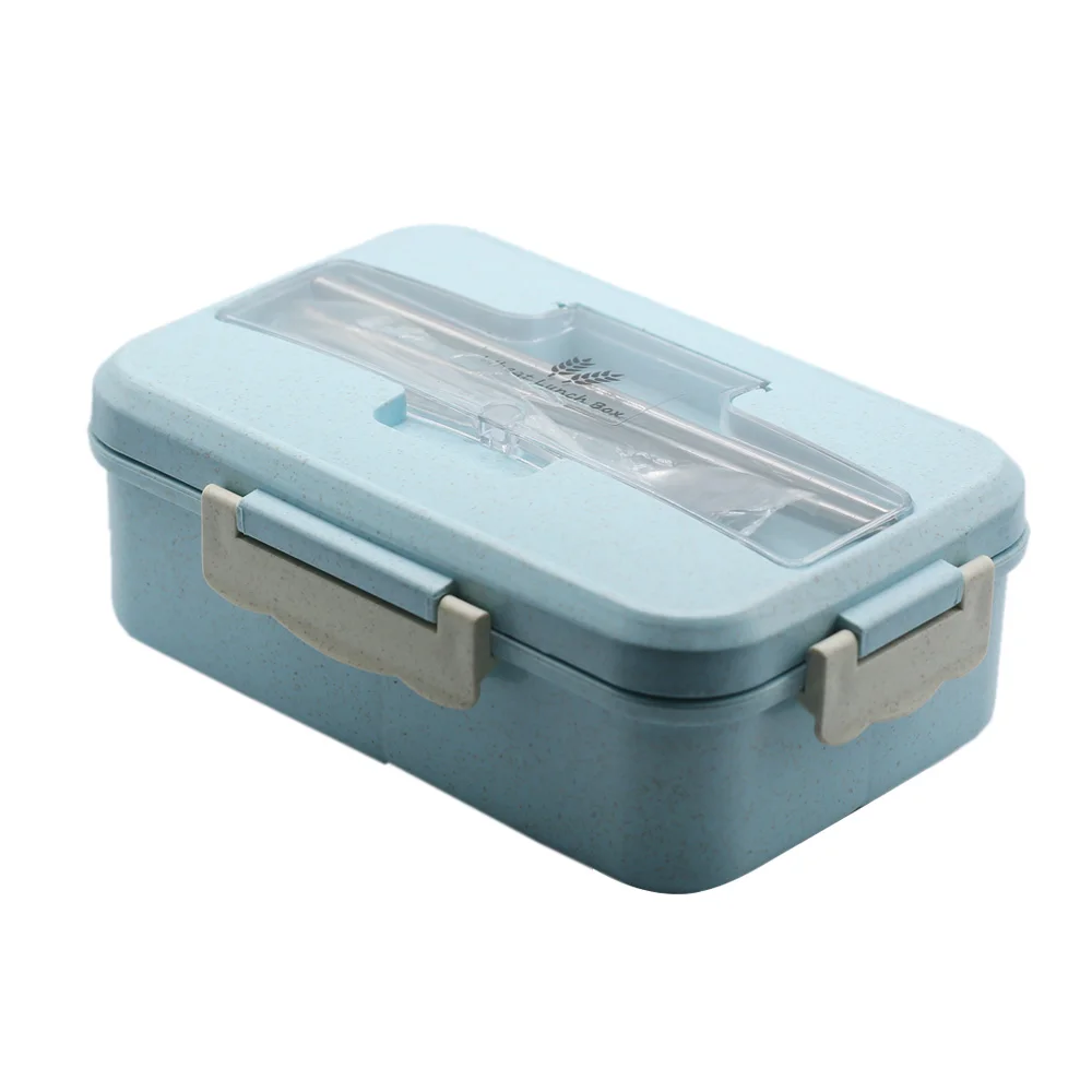 Microwave Lunch Box Wheat Straw Dinnerware Food Storage Container Children Kids School Office Portable Bento Box