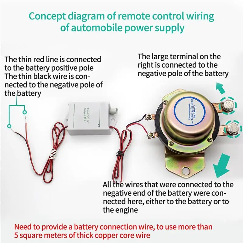 

Universal Vehicle Wireless Remote Control Car Battery Master Switches 12V Cut Off Switch Power Electromagnetic Disconnect