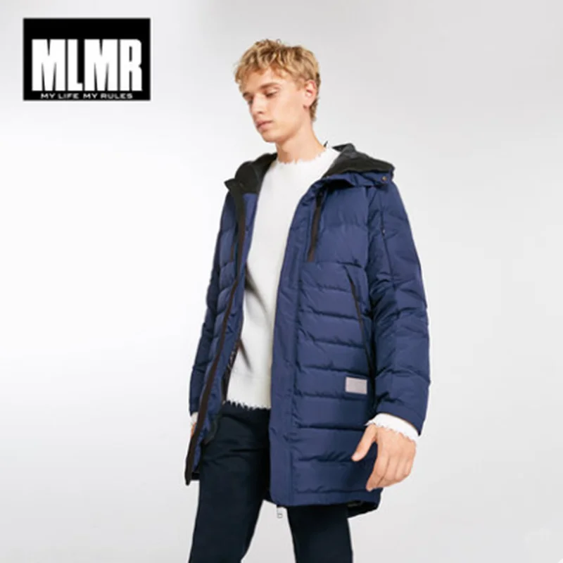 

2020 Handsome Warm Men Down Jacket JackJones Men's Winter Hooded Stand Collar Long Style Down Jacket 218412515