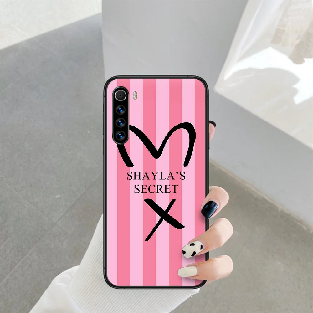 

Fashion Victoriaes Pinks Secret Phone Case For Xiaomi Redmi Note 7 8 8T 9 9S 4X 7 7A 9A K30 Pro Ultra black Shell 3D Coque