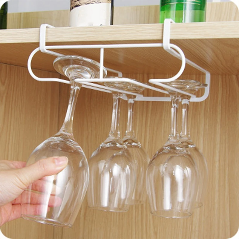 Double Rows Wine Glasses Holder Hanging Upside Down Cup Goblets Display Rack Home Bar Stainless Steel Stand | Обустройство дома