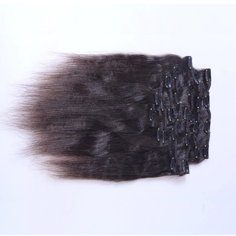 Светильник-итальянские прямые накладные человеческие волосы на клипсе полный