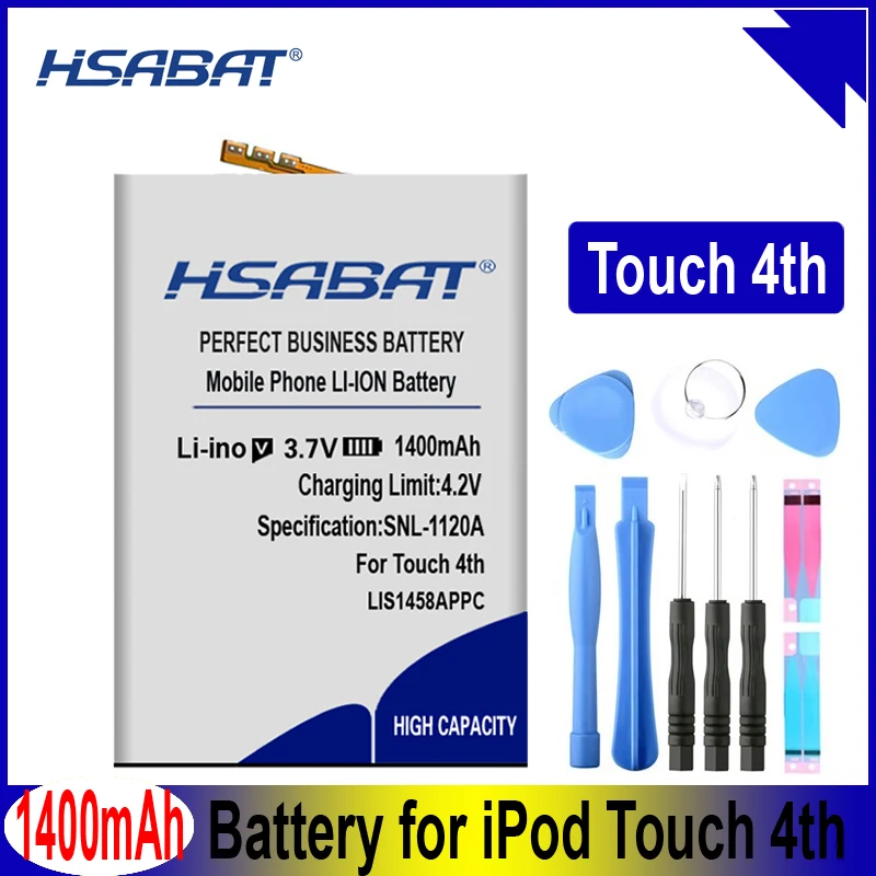 HSABAT LIS1458APPC 1400mAh Аккумулятор для iPod Touch 4-го поколения 4 4g touch 4 в пределах инструментов