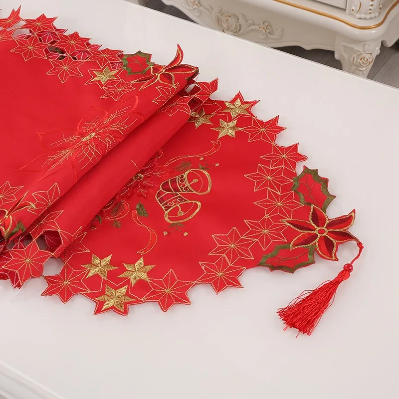 Vezon нового дизайна с вышивкой ришелье Настольная дорожка Рождественское