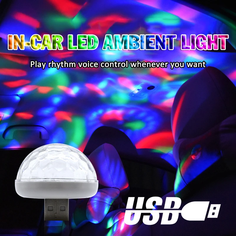Светодиодный автомобильный декоративный цветной мини USB RGB светодиодный usb