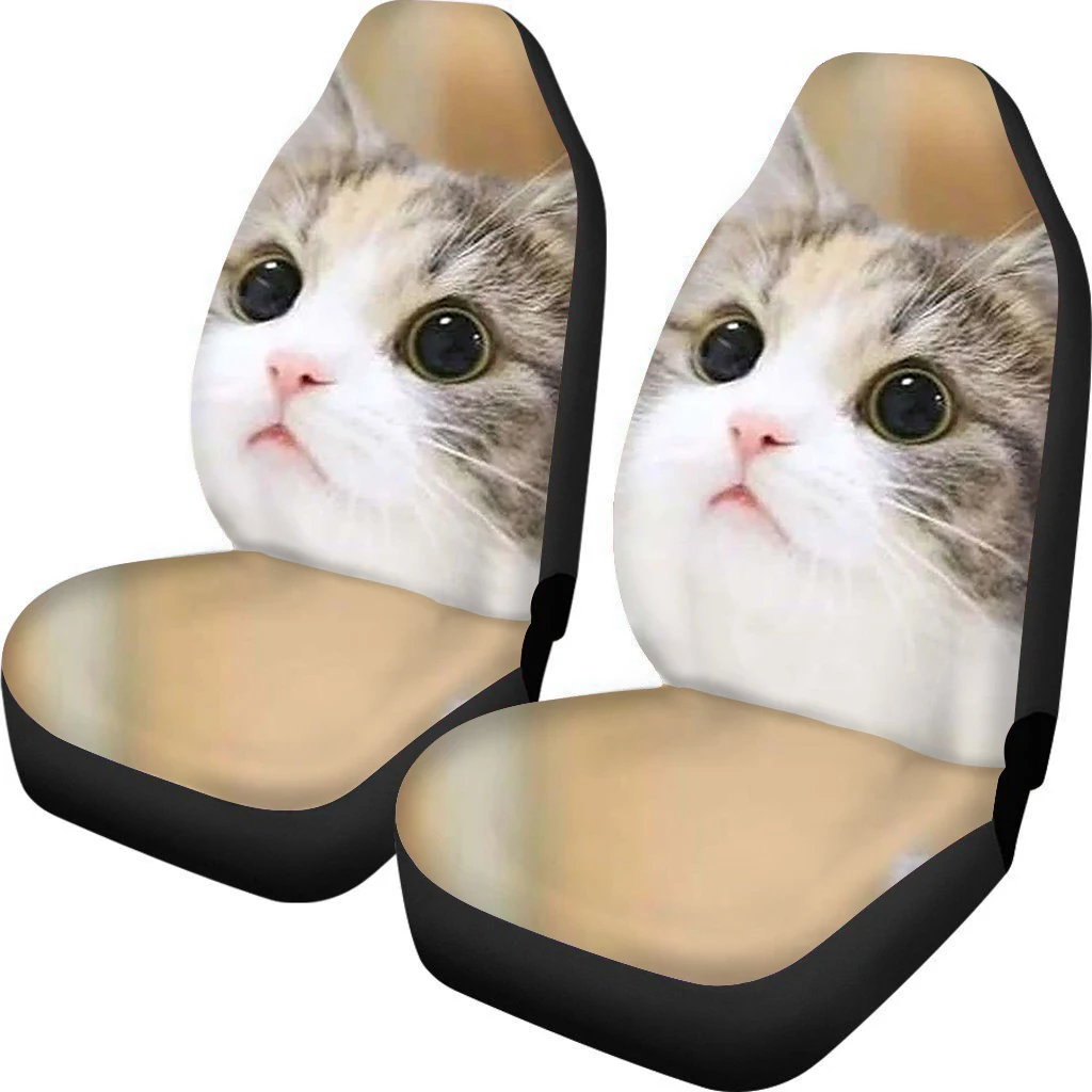 

PinUp Angel Cat Kitty Printed Stylish Vehicle Seat Covers Easy to Install Auto Front Seat Cushions Waterproof Car Interior Decor